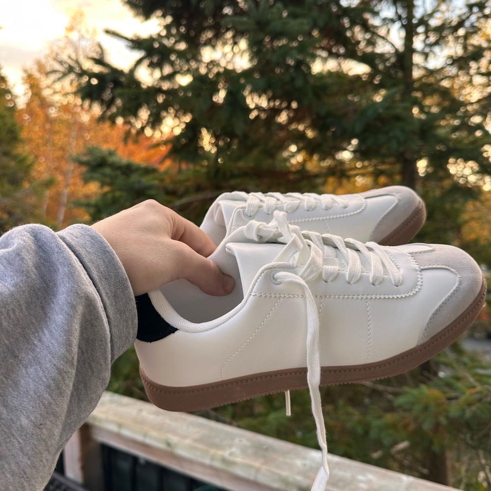 JustFab White and Brown Athletic Shoes